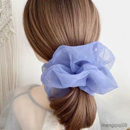 Other Oversize Hair Band Ponytail Holder for Women Net Yarn Scrunchie Ribbon New Lady Wedding Girls Elastic Accessories R230608