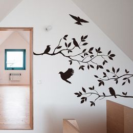 Bird Branch wall stickers Tree Leaf decorative vinyl for Children's home decor living room stickers on the wall accessories
