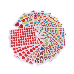 Kids' Toy Stickers 10 Sheets Heart Stickers Love Decorative Sticker Kids Envelopes Cards Craft Scrapbooking Party Favors Prize Class Rewards Award 230608