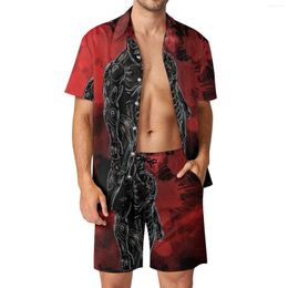 Men's Tracksuits 2 Pieces Coordinates Cockroach Awakening High Quality Men's Beach Suit Creative Going Out Eur Size