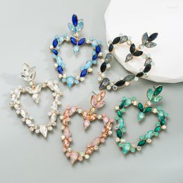 Dangle Earrings Miwens Sparkly Rhinestone Geometric Heart-Shaped Drop For Women Trendy Crystal Jewellery Wedding Party Accessories