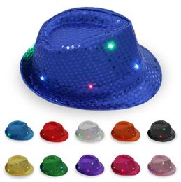 Other Home Textile Adt Sequin Glitter Jazz Hat Stage Prop Flash Denim Trend Women Men Fashion Eyecatching Street Dancing Performance Dhnxr