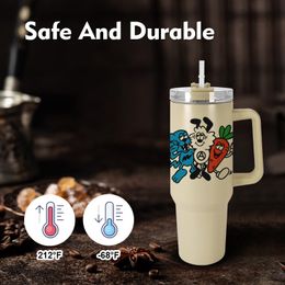 Wholesale! Sublimation 40oz Matter Colors Tumblers with Handle and Lid Steel Insulated Travel Mugs A0123