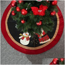 Christmas Decorations 47Inch Tree Skirt Santa Claus Snowman Print Year Merry Party Decoration Skirts Dbc Drop Delivery Home Garden F Dhrrq