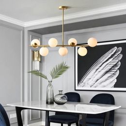Pendant Lamps Dining Room Lights All Copper Nordic Living Minimalist Modern Bedroom Ins Study Lighting Magic B
