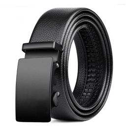 Belts Men's Leather Belt Metal Car Automatic Buckle Work High Quality Business Scratch Resistant 2023