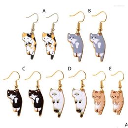 Dangle Chandelier Earrings Cat Sterling Sier Cute Animal Jewellery Gifts For Lovers Women Teens Birthday Xmas Dxaa Drop Delivery Dh6I0