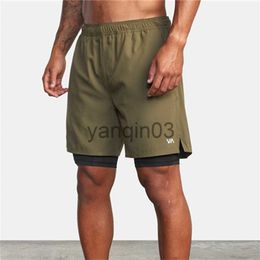 Men's Shorts European Size Summer 2 in 1 Athletic Shorts Men's Training Quick Dry Breathable Stretch Shorts Elastic Waist Casual Pants J230608