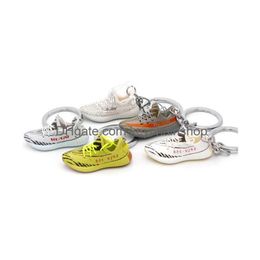 Keychains Lanyards 20 Styles Designer Coconut Sneaker Keychain Basketball 3D Shoes Model Personality Creative Gift Trend Toy Ornam Dheht