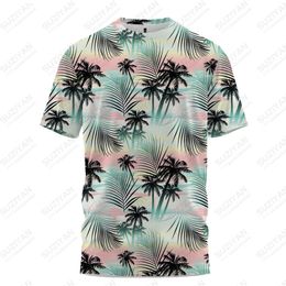 Men's T-Shirts Plus Size Men's Short Sleeve T-shirt Loose Top Casual Fashion Hawaii 3D Print Beach Coconut Tree Unisex Pullover Top 230607