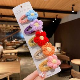 Hair Accessories Girls Cute Knitting Hollow Pins Flower Ornament Clips Lovely Barrettes Hairpins Women New R230608