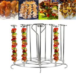 Fryers Stainless Steel Grill Vertical Barbecue Skewers Holder Fryer Accessories for Skewer Stand Instant Pot 6/8 Quart Fryer