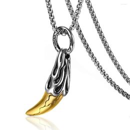 Chains Stainless Steel Wolf Tooth Pendant Necklace Jewellery Animal Necklaces Gifts For Him