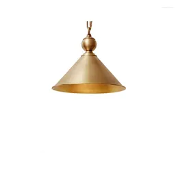 Pendant Lamps Bedroom 1 Pcs Antique Brass Lamp Kitchen Bar Lighting Vintage Copper Lights Dining Room E27 Lustre Wedding Light