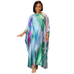 Ethnic Clothing African Dresses For Women Oversize Bohemian Muslim Casual Printed Kaftan Maxi Dress Dubai Traditional Outfit Abaya BouBou