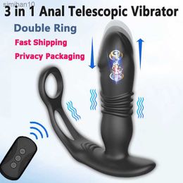 Anal Plug Telesic Prostate Massager Vibrator Remote Control Buttplug Male Penis Rings Stimulator Sex Toys For Men Adult Goods L230518