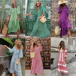 Basic Casual Dresses Summer independent station s geometric collage bubble sleeve dress street large size women 230608