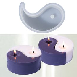 Candles Yin Yang Candle Silicone Mould Tai JI Handmade Scented Candle Soap Making Wax Mould Resin Plaster Ornament Craft Moulds Home Decor 230608