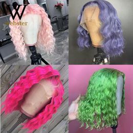 Lace Wigs Webster Synthetic Front for Women Heat Resistant Wig Short Curly High Temperature Fiber Cosplay 230609