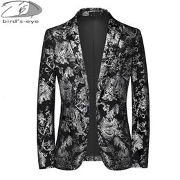 Men's Suits Blazers Autumn Winter Suit Jacket Classic Flower Print Coats Banquet Singer Stage Host Evening Dress Male Slim Fit Blazer 230609