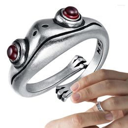 Party Favor Vintage Frog Rings 925 Sterling Silver Matching Open For Women Cute Animal Finger Ring Jewelry Friends