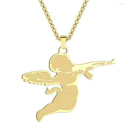 Pendant Necklaces Cupid Necklace Angel Stainless Steel Chain For Ladies Party Birthday Anniversary Gift Jewellery Accessories