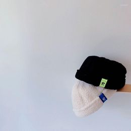 Ball Caps 2023 Korean Fashion Children Lamb Wool Landlord Hat Autumn And Winter Boys Girls Letter Mark Baby Warm 52cm