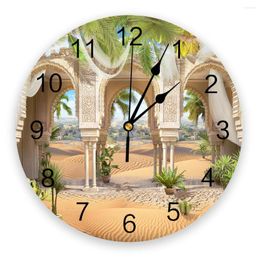 Wall Clocks Desert Arch Plant Home Decorations Living Room Clock Modern Design Stickers Digital