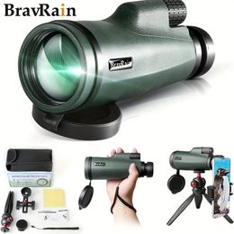 15x50 Monocular Telescope For Smartphone - High Powered Monoculars For Adults Kids Friends With Phone Holder Tripod