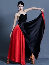 Stage Wear 2023 Latin Dance Costume Women Spanish Bullfighting Skirt Adult Flamenco Performance Red Ballroom JL5579