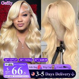Hair pieces Gefily 30 40 Inch 613 Honey Blonde Color 13x4 HD Transparent Lace Front For Women Body Wave 13x6 Frontal Human 230609