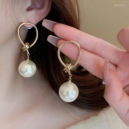 Dangle Earrings KAITIN Pearl Women French Vintage Elegant Temperament Drop Earring Fashion Premium Female Gold Plated Jewelries Party