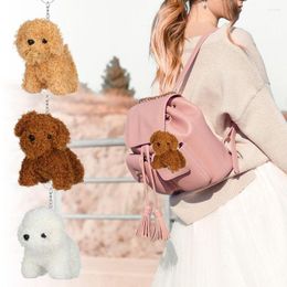 Keychains 12 Cm Cute Poodle Plush Bag Charm DIY Accessories Ring Pendant Simulation Dog Toys Doll Key Chain