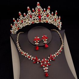 Wedding Jewelry Sets Royal Queen Bridal for Women Luxury Tiaras Crown Necklace Earrings Dress Bride Set Accessory 230608