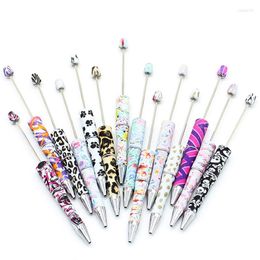 140Pcs Plastic Beaded Pen Students Diy Ballpoint Floral