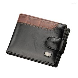 Wallets Men Fashion Patchwork Leather Short Male Purse With Coin Pocket Card Holder Brand Trifold Wallet Clutch Money Bags