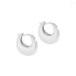 Hoop Earrings Small And Luxurious Design Minimalist Versatile U-shaped Circular Arc Texture Ear Buckle 925 Sterling Silver Female