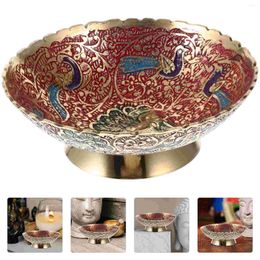 Bowls Fruit Tray Pure Copper Plate Offering Shelf 10X10X3.5CM Sacrifices Serving Worship Supplies Altar Brass Tribute