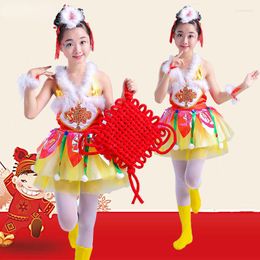 Сцена носить китайский традиционный год костюмы девочки современные ханфу янко.