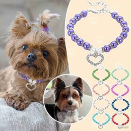 Dog Collars Male Dog Collar for Small Dogs Neck Collars for Cats Pearls And Diamonds Rope Dog Collar Cat Collars for Boys Bell R230609