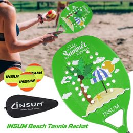 Tennis Rackets INSUM Beach Racket Carbon Fiber Low Price with EVA Core 22mm est Round Grit Racquet 230608