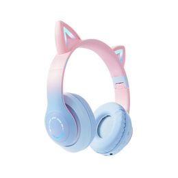 ST5.0 wireless brand headphones stereo bluetooth headsets foldable waterproof Gaming earphone animation showing Noise reduction