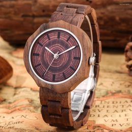 Wristwatches Wooden Watches For Men Walnut Tree Red-brown Watch Luxury Stylish Wood Timepieces Quartz Reloj De Madera