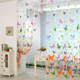 Curtain Shower Solid Colour Fancy Panel Window 1 Fabric Sheer Leaves Tulle Voile Drape Home Decor