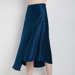 Skirts Fashion Casual Black Skirt Women Long For Clothing 2023 Summer Mulberry Silk Jupe Longue Femme Zm2737