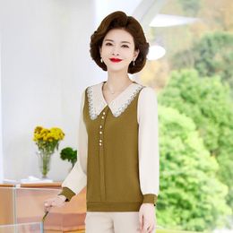 Women's Blouses Elegant And Youth Woman Oversized T-Shirt Casual Clothing 40-50 Year Old Mom Pullover Shirts