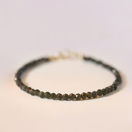 Strand Natural 3mm Black Obsidian Beads Bracelet For Fine Women Vintage Style Personalized Crystal Bracelets Jewelry