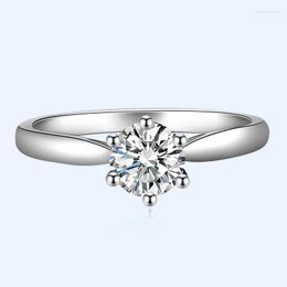 Cluster Rings Luxury Female Small Lab Diamond Ring Promise Real 925 Sterling Silver Engagement Vintage Solitaire Wedding For Women