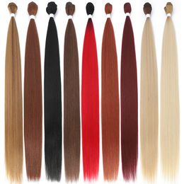 Hair Bulks Gladys Synthetic Straight Hair Weavings Premium Fiber Hair Extensions Super Long Hair Curtains Full to End 230608