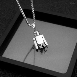 Chains Unique Stainless Steel Necklace Limb Activity Robot Pendant Charm Necklaces For Women Men Long Chain On The Neck Decoration Gift